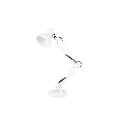 Architektenlampe Weißer Tischlampe - 1,1 Meter Kabel, E27 Fassung, ohne Leuchtmittel