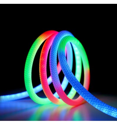 5m RGBIC Neon Flex Schlauch - USB, geflochtenes Seil, Bluetooth App, Fernbedienung, Komplettset