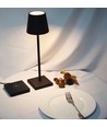 LED-Tischlampe mit kabelloser Ladefunktion - Schwarz, IP54 für Innen- und Außenbereich, Touch-dimmbar