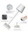 LED Tischlampe inkl. kabellosem Laden - Weiß, IP54 Innen/Außen, Touch dimmbar