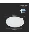 6W Ø12cm LED Einbaupanel - Ausschnitt: Ø11 cm, Maße: Ø12 cm