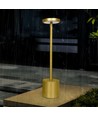 Wiederaufladbare LED-Tischlampe mit kabellosem Laden - Gold, IP54 Innen/Außen, Touch-dimmbar