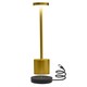 Wiederaufladbare LED-Tischlampe mit kabellosem Laden - Gold, IP54 Innen/Außen, Touch-dimmbar