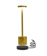 Wiederaufladbare LED-Tischlampe mit kabellosem Laden - Gold, IP54 Innen/Außen, Touch-dimmbar