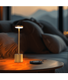Wiederaufladbare LED-Tischlampe mit kabellosem Laden - Gold, IP54 Innen/Außen, Touch-dimmbar