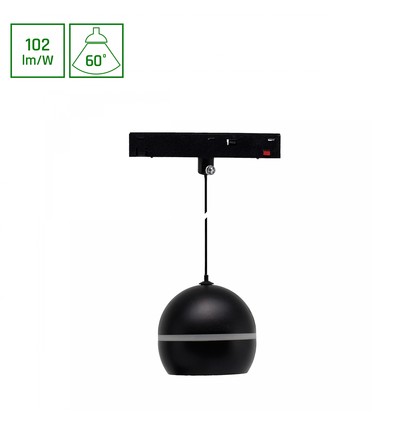 10W System Shift Basic Globe Ring Schienenspot, 48V - 102lm/W, 3000K, 60 Grad, Pendelleuchte für Schienensystem