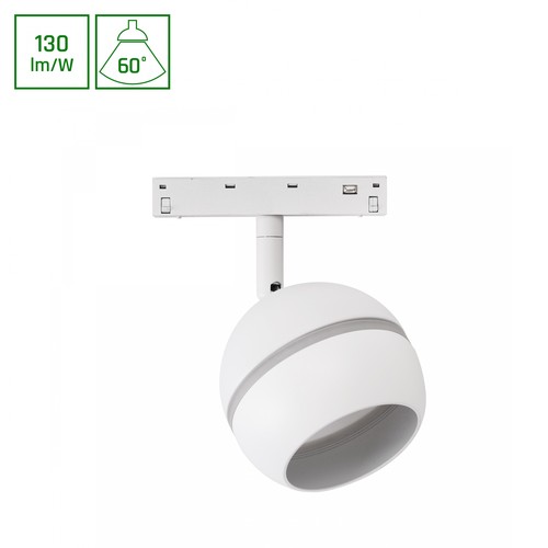 10W SHIFT BASIC GLOBE RING Schienenspot für 48V - 130lm/W, 48V, neutralweiß, Ø9cm