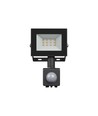 10W Fluter mit Sensor - IP44, Schwarz, Arbeitsleuchte, PIR-Sensor