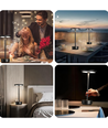Wiederaufladbare LED-Tischlampe - Schwarz, Touch-dimmbar, CCT, IP20
