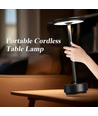 Wiederaufladbare LED-Tischlampe - Schwarz, Touch-dimmbar, CCT, IP20
