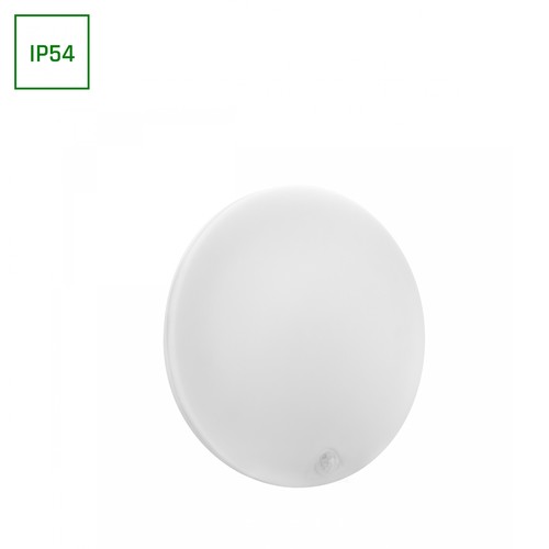 18W Nymphea Proxi PIR - IP54, Ø30cm, 30x6cm, 120°, rund, weiß