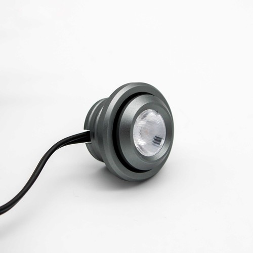 1W Ø2,9cm SPOT29 Möbel-Einbaustrahler RA90 - 12V DC, Lochausschnitt: Ø2 cm, Maße: Ø2,9 cm, Gebürsteter Stahl