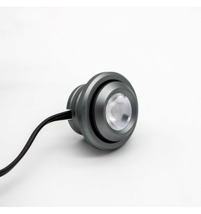 1W Ø2,9cm SPOT29 Möbeleinbaustrahler RA90 - 12V DC, Lochausschnitt: Ø2 cm, Maße: Ø2,9 cm, Gebürsteter Stahl