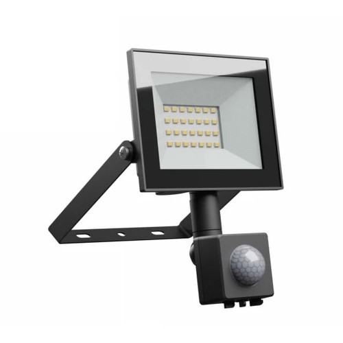 20W Flutlichtstrahler - IP44, Schwarz, PIR-Sensor