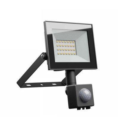 20W Flutlichtstrahler - IP44, Schwarz, PIR-Sensor
