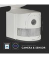18W LED Flutlicht mit WiFi Kamera und PIR Sensor - 600lm, IP65, weiß, Außenbereich, kaltweiß