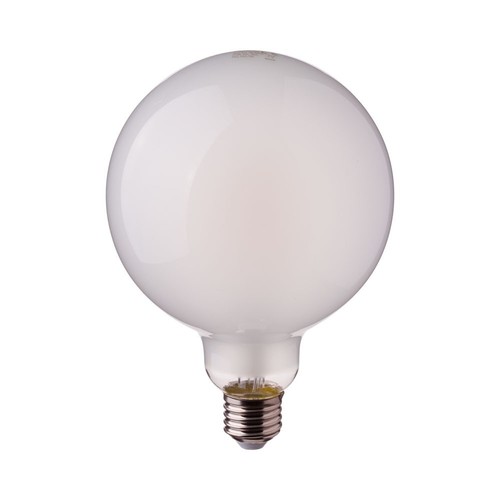 E27 7W LED Filament Lampe - G125, mattes Glas, 840lm, 6400K, 300°