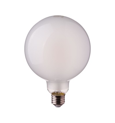 E27 7W LED Filament Lampe - G125, mattes Glas, 840lm, 6400K, 300°