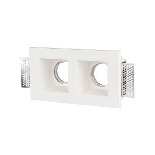 Doppel-Gips Einbauspot - Quadratisch, weiß, für 2x GU10/GU5.3, max. 35W, IP20