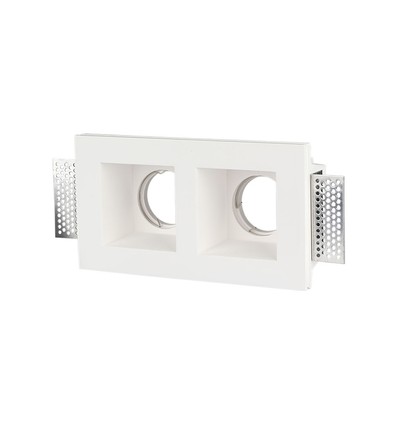 Doppel-Gips Einbauspot - Quadratisch, weiß, für 2x GU10/GU5.3, max. 35W, IP20