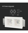 Doppel-Gips Einbauspot - Quadratisch, weiß, für 2x GU10/GU5.3, max. 35W, IP20