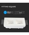 Doppel-Gips Einbauspot - Quadratisch, weiß, für 2x GU10/GU5.3, max. 35W, IP20