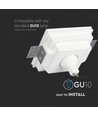 GU10 Gips Einbauspot, quadratisch - Weiß, 120x120mm, tiefes Modell, IP20, ohne Leuchtmittel