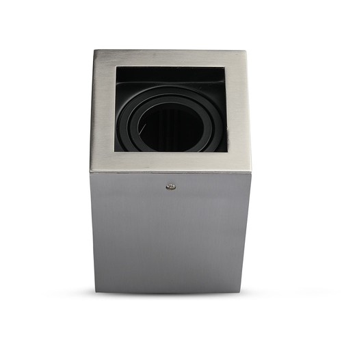 GU10 Aufbaustrahler, quadratisch - Satin-Nickel, Aluminium, ohne Leuchtmittel