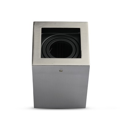 GU10 Aufbaustrahler, quadratisch - Satin-Nickel, Aluminium, ohne Leuchtmittel