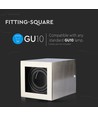 GU10 Aufbaustrahler, quadratisch - Satin-Nickel, Aluminium, ohne Leuchtmittel