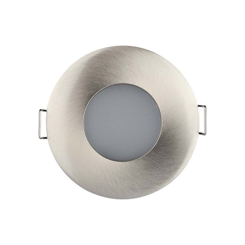 GU10 Einbaustrahler, Satin Nickel - Rund, IP54, Ausschnitt: Ø7,5 cm, Maße: Ø8,4 cm, ohne Leuchtmittel