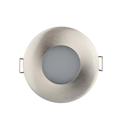 GU10 Einbaustrahler, Satin Nickel - Rund, IP54, Ausschnitt: Ø7,5 cm, Maße: Ø8,4 cm, ohne Leuchtmittel