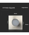 GU10 Einbaustrahler, quadratisch - Satin Nickel, IP54 Feuchtraum, Ausschnitt: Ø7,5 cm, Maße: 8,4 x 8,4 cm