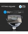 GU10 Einbaustrahler, quadratisch - Satin Nickel, IP54 Feuchtraum, Ausschnitt: Ø7,5 cm, Maße: 8,4 x 8,4 cm