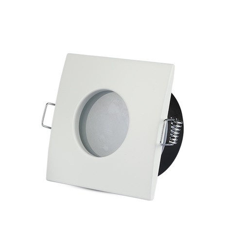 GU10 Einbaustrahler, quadratisch - Weiß, IP54, Ausschnitt: Ø7,5 cm, Maße: 84x84 mm, Zinklegierung