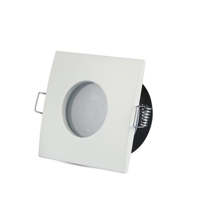 GU10 Einbaustrahler, quadratisch - Weiß, IP54, Ausschnitt: Ø7,5 cm, Maße: 84x84 mm, Zinklegierung