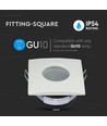 GU10 Einbaustrahler, quadratisch - Weiß, IP54, Ausschnitt: Ø7,5 cm, Maße: 84x84 mm, Zinklegierung