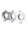 3xGU10 Einbaustrahler - Rund, Aluminium gebürstet, IP20 Innenbereich, ohne Leuchtmittel
