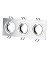 3xGU10 Einbaustrahler, quadratisch - Aluminium gebürstet, Aluminiumguss, ohne Leuchtmittel