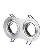 Doppel-GU10 Einbaustrahler - Rund, Aluminium gebürstet, schwenkbar, ohne Leuchtmittel