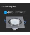GU10/MR16 Quadratischer Downlight - Ohne Leuchtmittel, Lochausschnitt: 7,5x7,5 cm, Maße: 9,1x9,1 cm