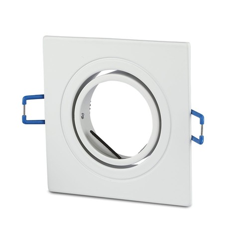 GU10 Einbaustrahler - Quadratisch, weiß, Aluminium, Ausschnitt: Ø7,5 cm, Maße: 9,1 x 9,1 cm