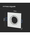 GU10 Einbaustrahler - Quadratisch, weiß, Aluminium, Ausschnitt: Ø7,5 cm, Maße: 9,1 x 9,1 cm