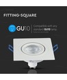 GU10 Einbaustrahler - Quadratisch, weiß, Aluminium, Ausschnitt: Ø7,5 cm, Maße: 9,1 x 9,1 cm