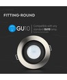 GU10 Einbaustrahler, tiefes Design - Rund, Satin-Nickel, Loch: Ø9 cm, Maße: Ø10 cm