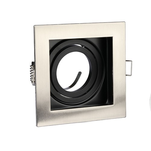 GU10 Einbaustrahler, quadratisch - Satin-Nickel, 100x100mm, ohne Leuchtmittel