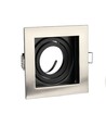 GU10 Einbaustrahler, quadratisch - Satin-Nickel, 100x100mm, ohne Leuchtmittel