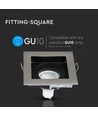 GU10 Einbaustrahler, quadratisch - Satin-Nickel, 100x100mm, ohne Leuchtmittel