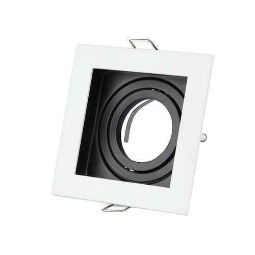GU10 Einbaustrahler, quadratisch - Weiß, Aluminium, Ausschnitt: 90x90 mm, Maße: 100x100 mm, ohne Leuchtmittel