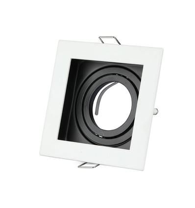 GU10 Einbaustrahler, quadratisch - Weiß, Aluminium, Ausschnitt: 90x90 mm, Maße: 100x100 mm, ohne Leuchtmittel